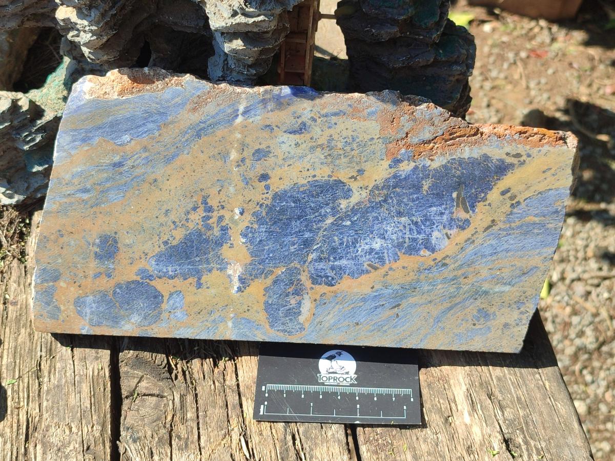 Polished and Natural Sodalite Slices x 2 From Kunene River, Namibia