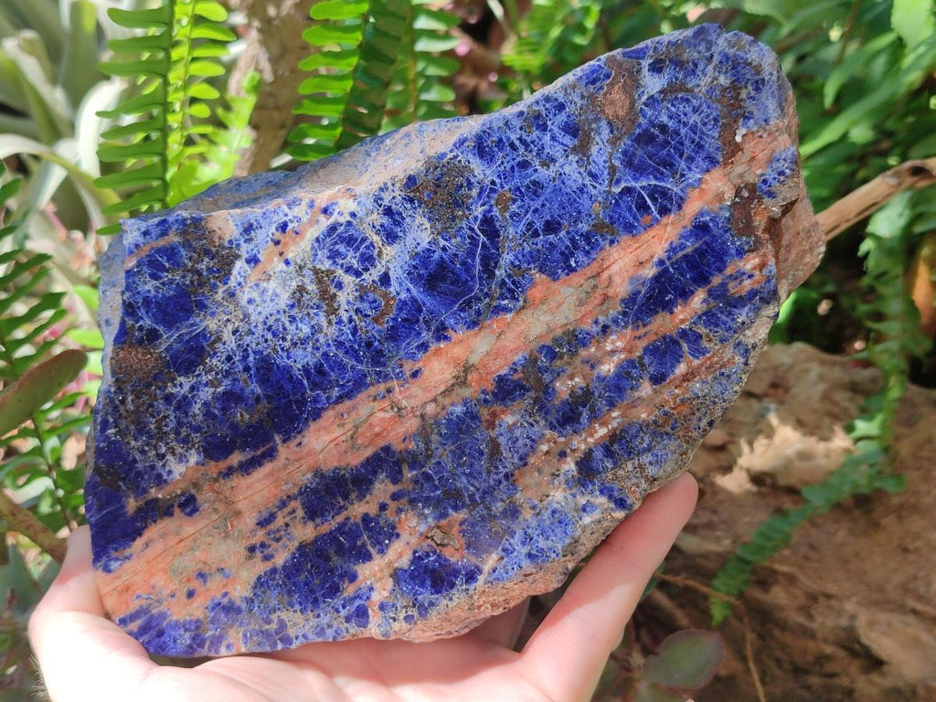Polished and Natural Sodalite Slices x 2 From Kunene River, Namibia