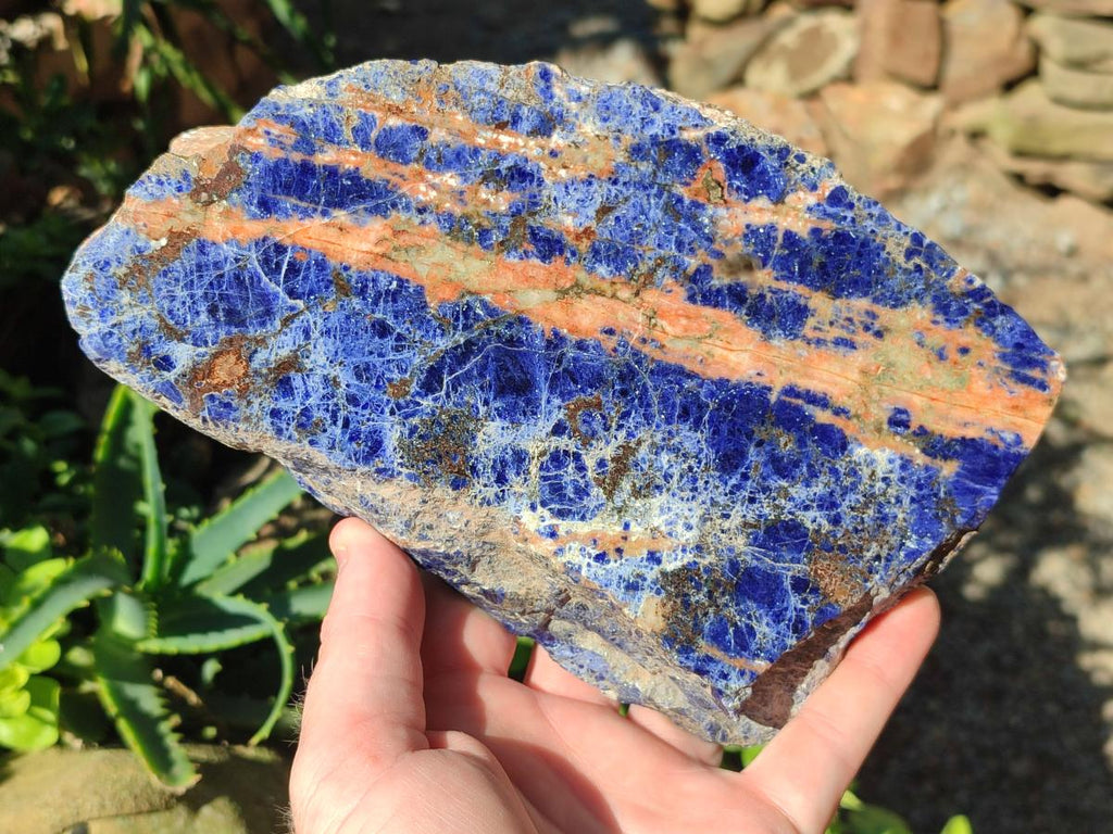 Polished and Natural Sodalite Slices x 2 From Kunene River, Namibia