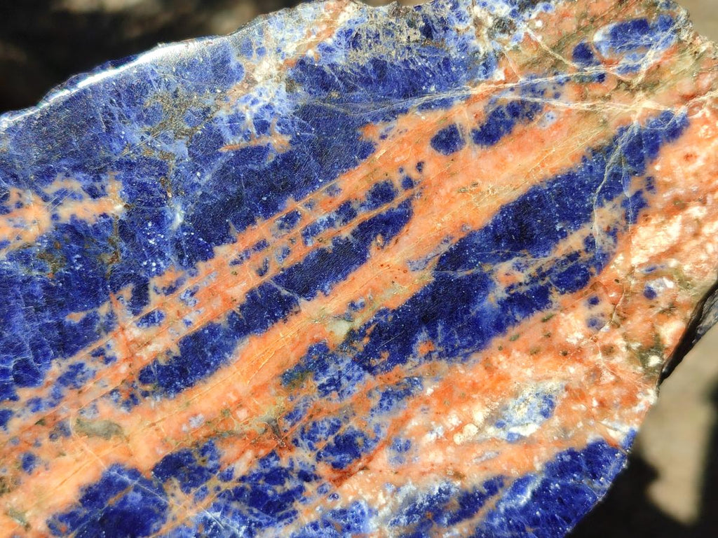 Polished and Natural Sodalite Slices x 2 From Kunene River, Namibia