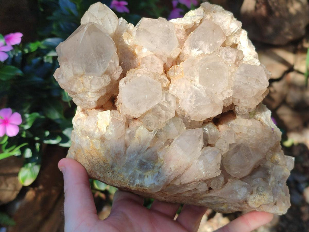 Natural Large Cascading White Phantom Smokey Luena Quartz Cluster x 1 From Luena, Congo