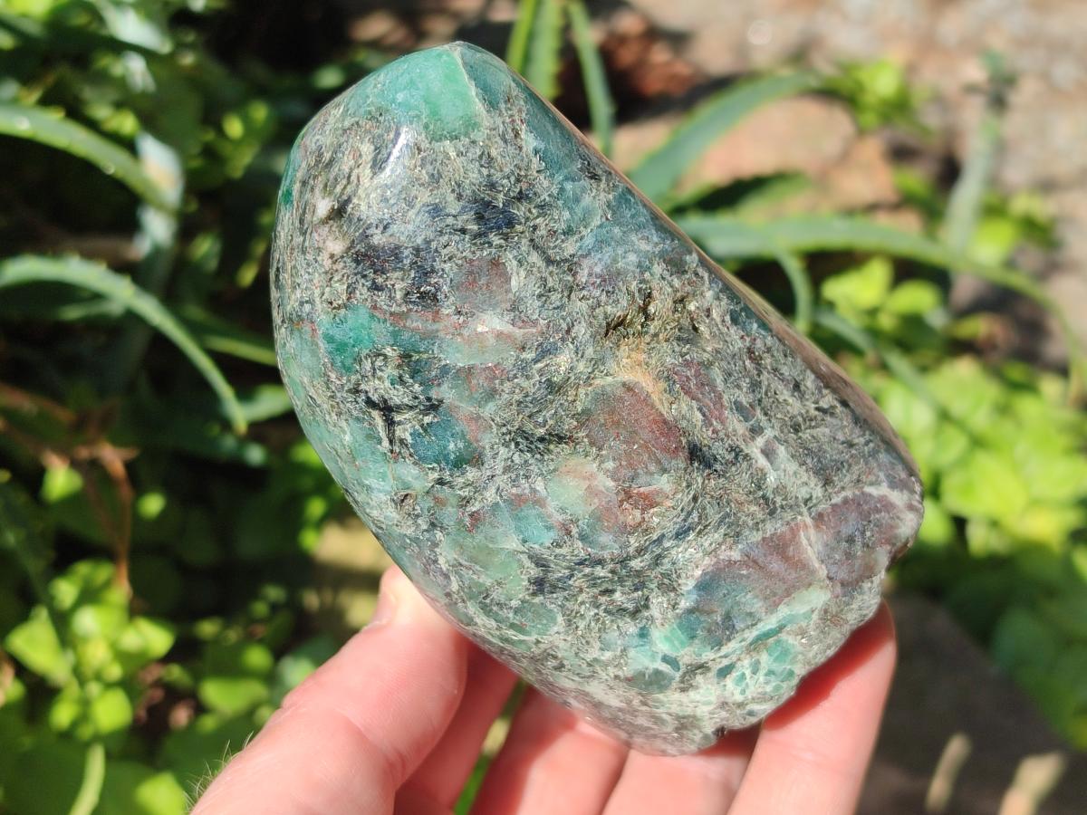 Polished Emerald Mica 'Mutokolite' Standing Display Pieces x 2 From Mutoko, Zimbabwe