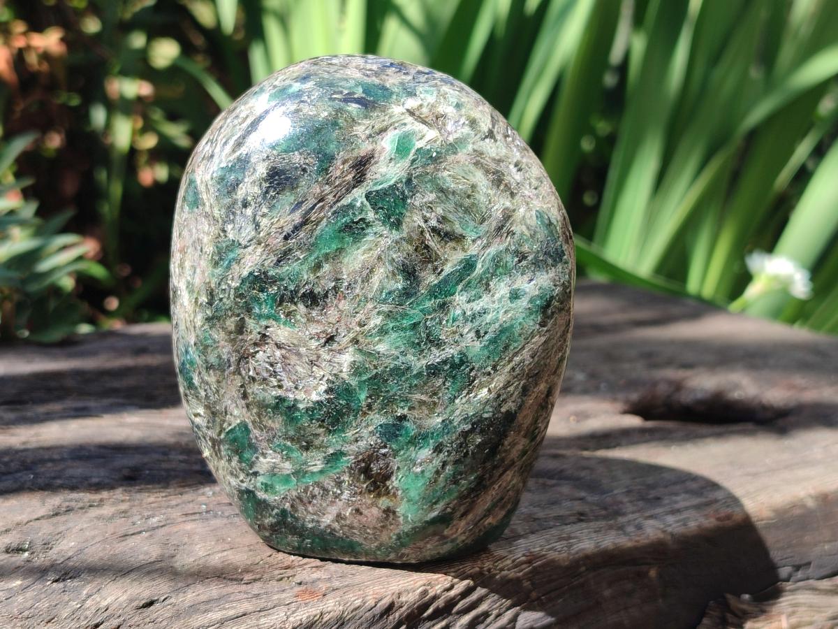 Polished Emerald Mica 'Mutokolite' Standing Display Pieces x 2 From Mutoko, Zimbabwe
