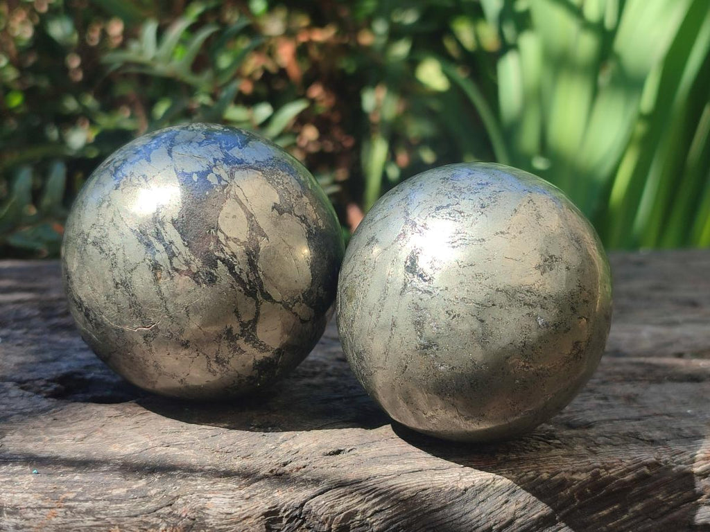 Polished Basalt Pharaoh Stone Spheres x 4 From Iron Duke Mine, Zimbabwe