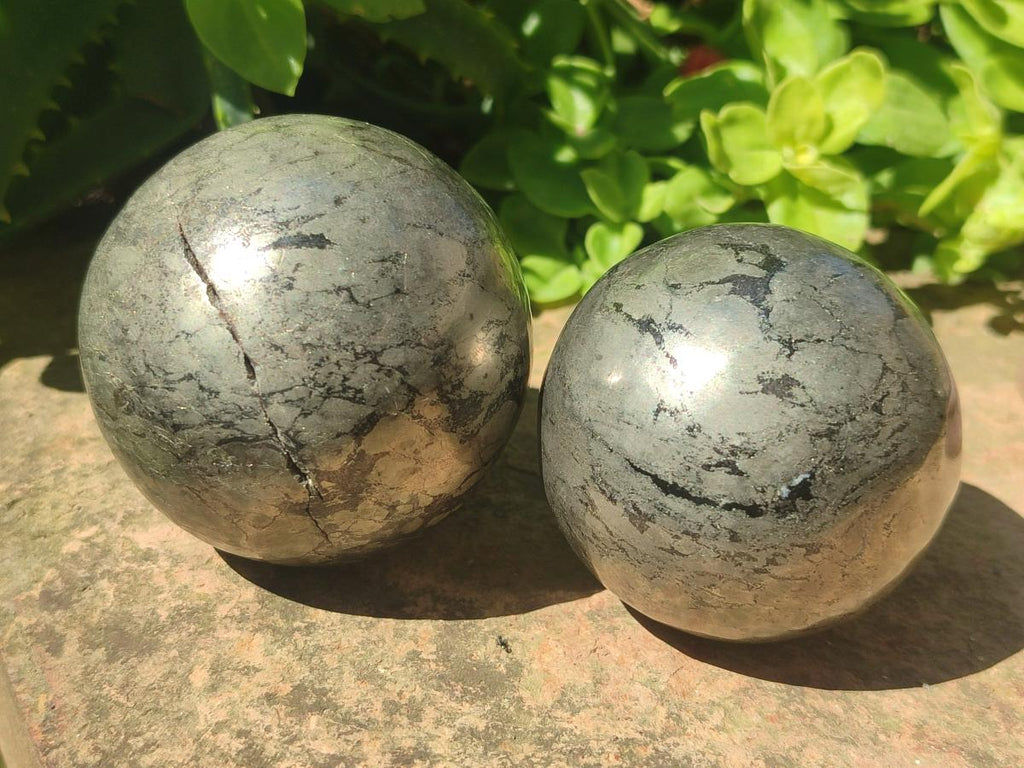 Polished Basalt Pharaoh Stone Spheres x 4 From Iron Duke Mine, Zimbabwe