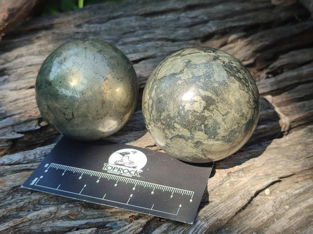 Polished Basalt Pharaoh Stone Spheres x 4 From Iron Duke Mine, Zimbabwe