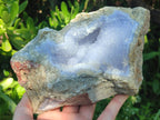 Natural Blue Lace Agate Geode Specimens x 3 From Nsanje, Malawi