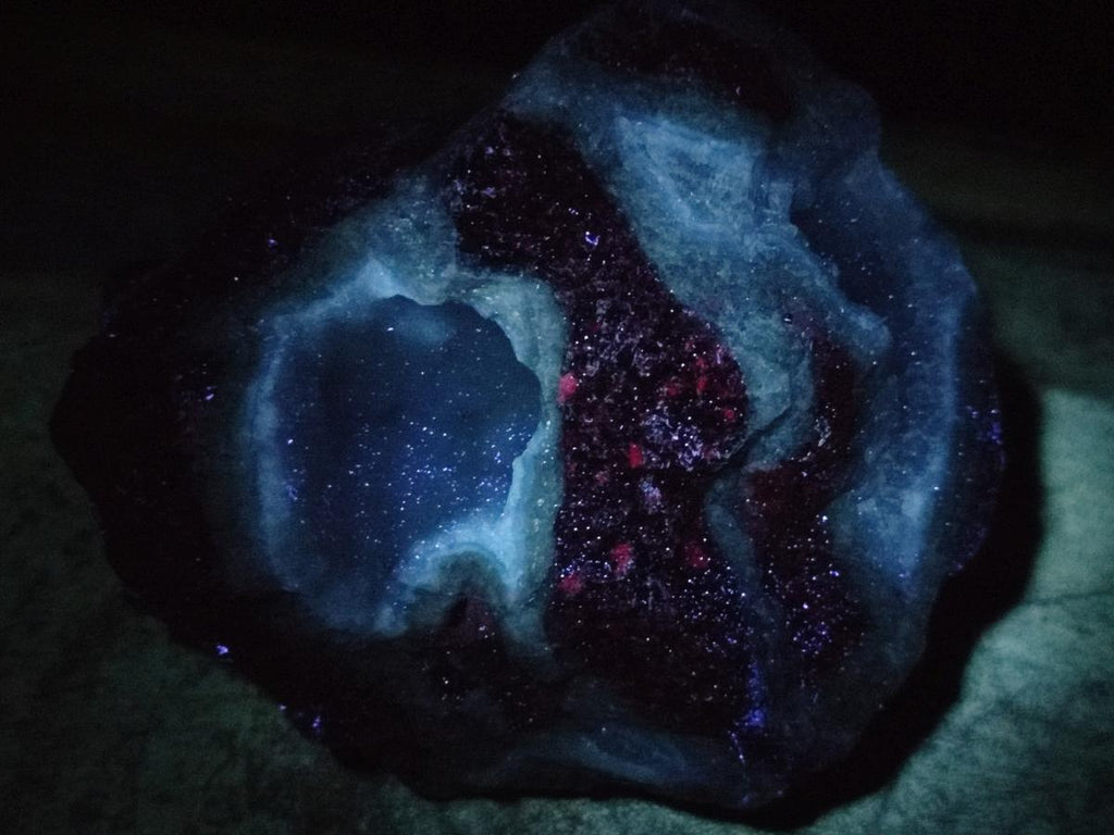 Natural Blue Lace Agate Geode Specimens x 3 From Nsanje, Malawi