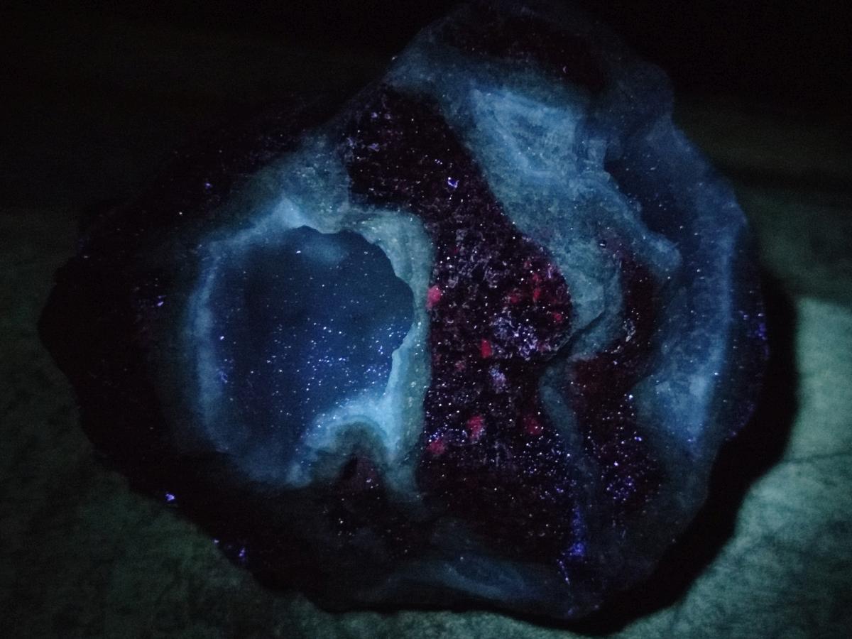 Natural Blue Lace Agate Geode Specimens x 3 From Nsanje, Malawi