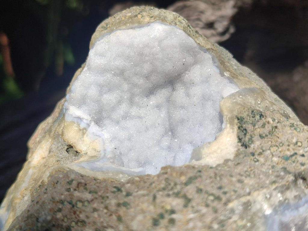 Natural Blue Lace Agate Geode Specimens x 3 From Nsanje, Malawi