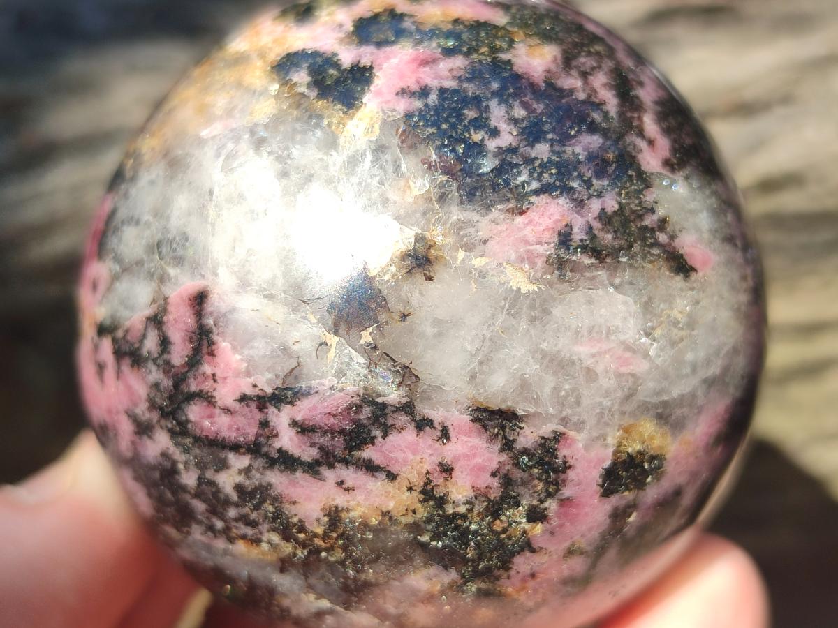Polished Rhodonite Gemstone Spheres x 4 From Ambindavato, Madagascar