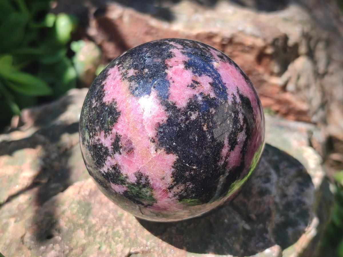 Polished Rhodonite Gemstone Spheres x 4 From Ambindavato, Madagascar