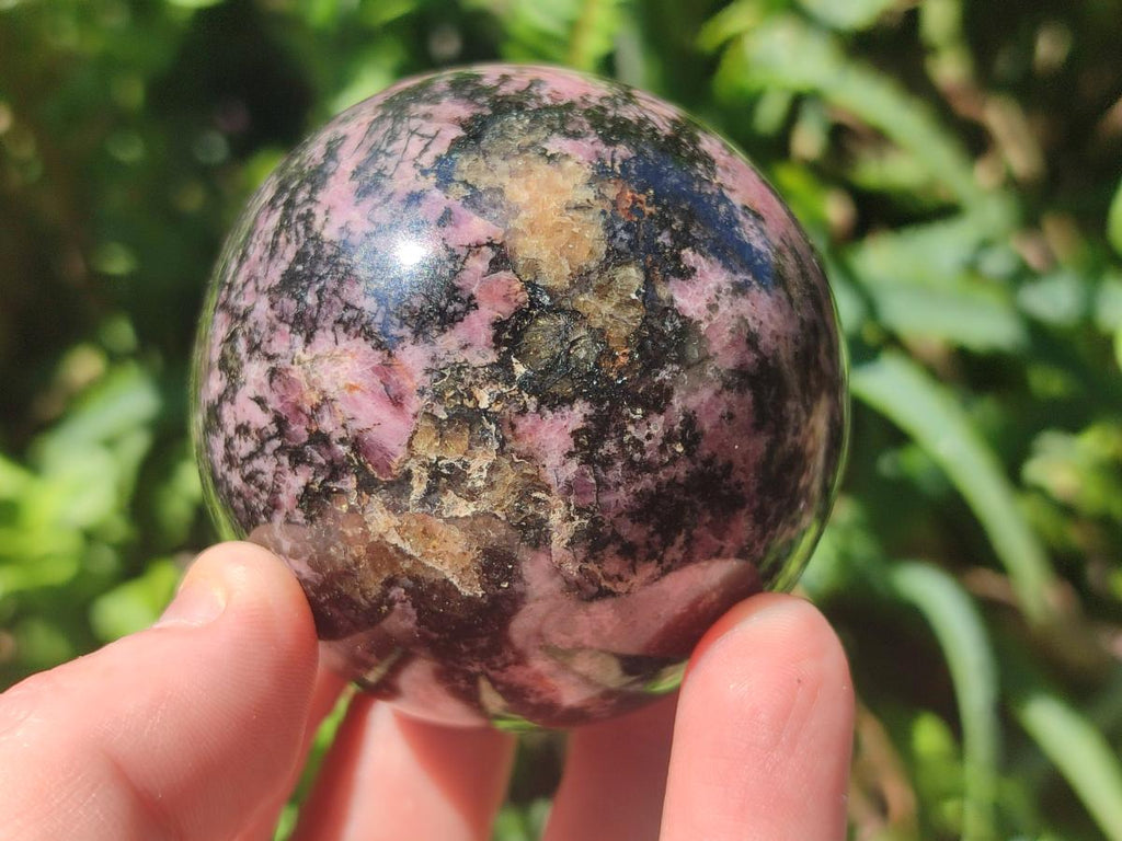 Polished Rhodonite Gemstone Spheres x 4 From Ambindavato, Madagascar