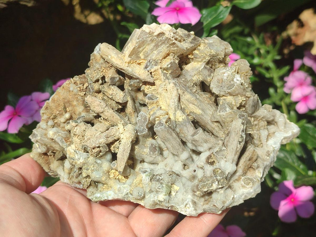 Natural Stacked Rhombohedral Calcite Clusters with Phosphorus Aragonite and Spearhead Crystals x 3 From Albert's Mountain, Lesotho