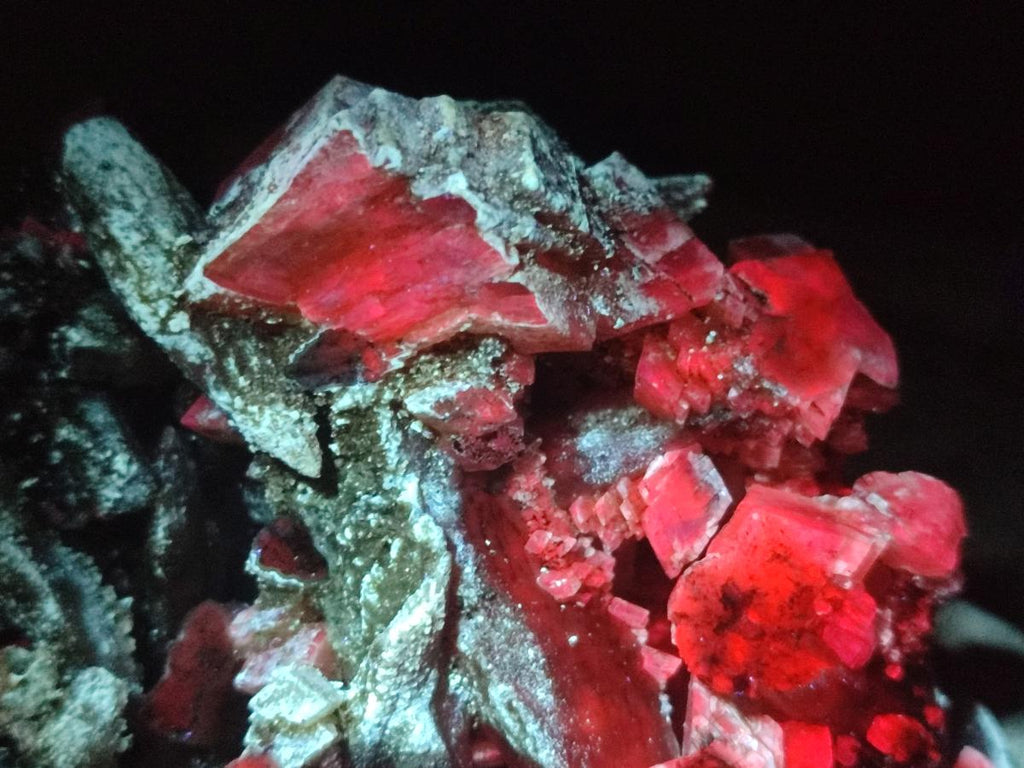 Natural Stacked Rhombohedral Calcite Clusters with Phosphorus Aragonite and Spearhead Crystals x 3 From Albert's Mountain, Lesotho