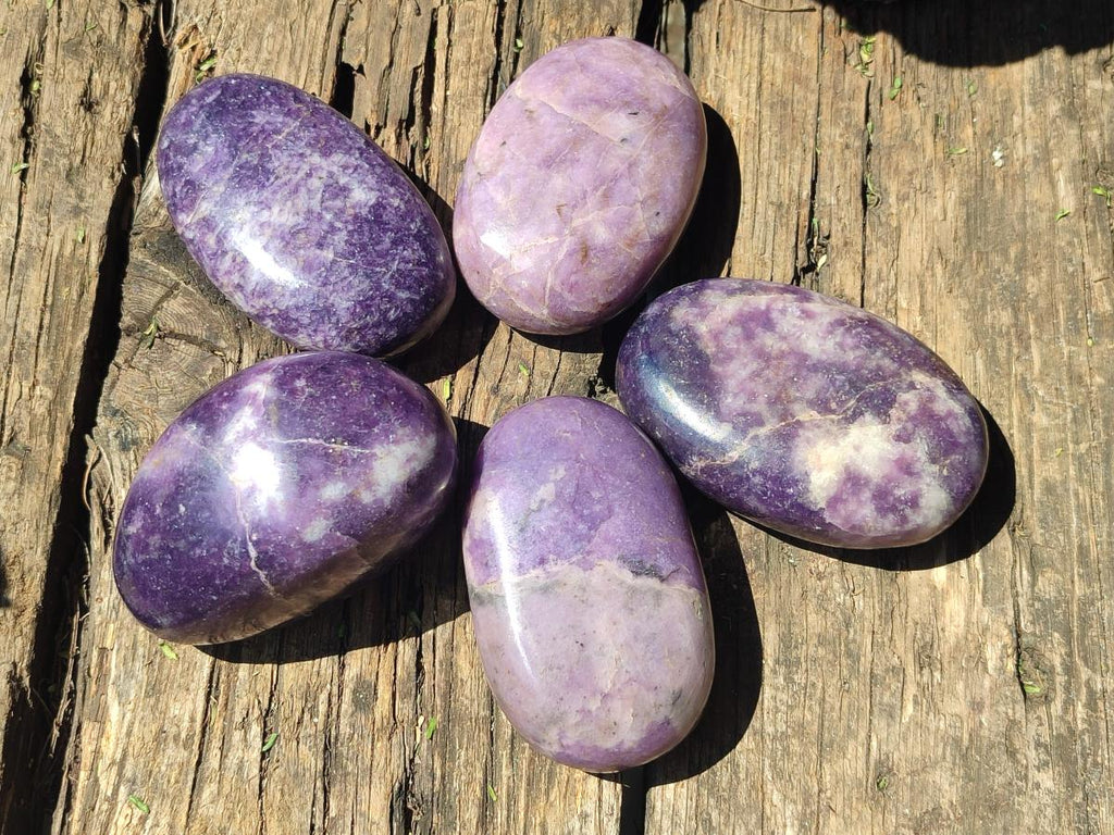 Polished Lepidolite Free Forms x 12 From Zimbabwe