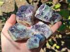Natural Watermelon Fluorite Cobbed Specimens x 24 From Uis, Namibia