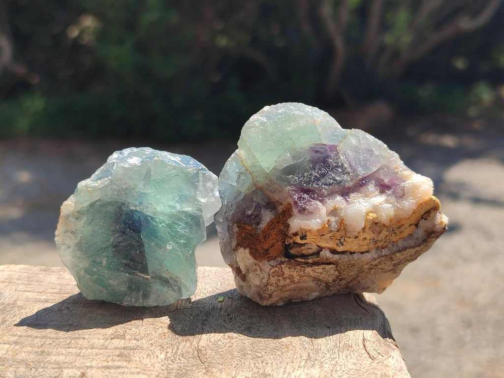 Natural Watermelon Fluorite Cobbed Specimens x 24 From Uis, Namibia