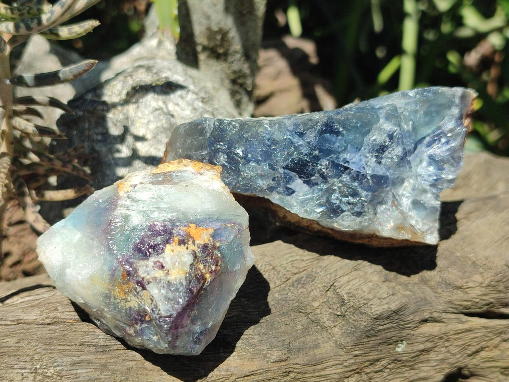 Natural Watermelon Fluorite Cobbed Specimens x 24 From Uis, Namibia