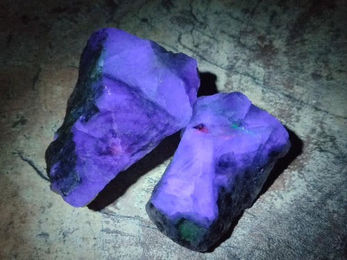 Natural Watermelon Fluorite Cobbed Specimens x 24 From Uis, Namibia - Toprock Gemstones and Minerals 