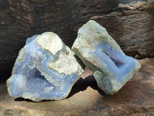 Natural Blue Lace Agate Specimens x 12 From Nsanje, Malawi - Toprock Gemstones and Minerals 