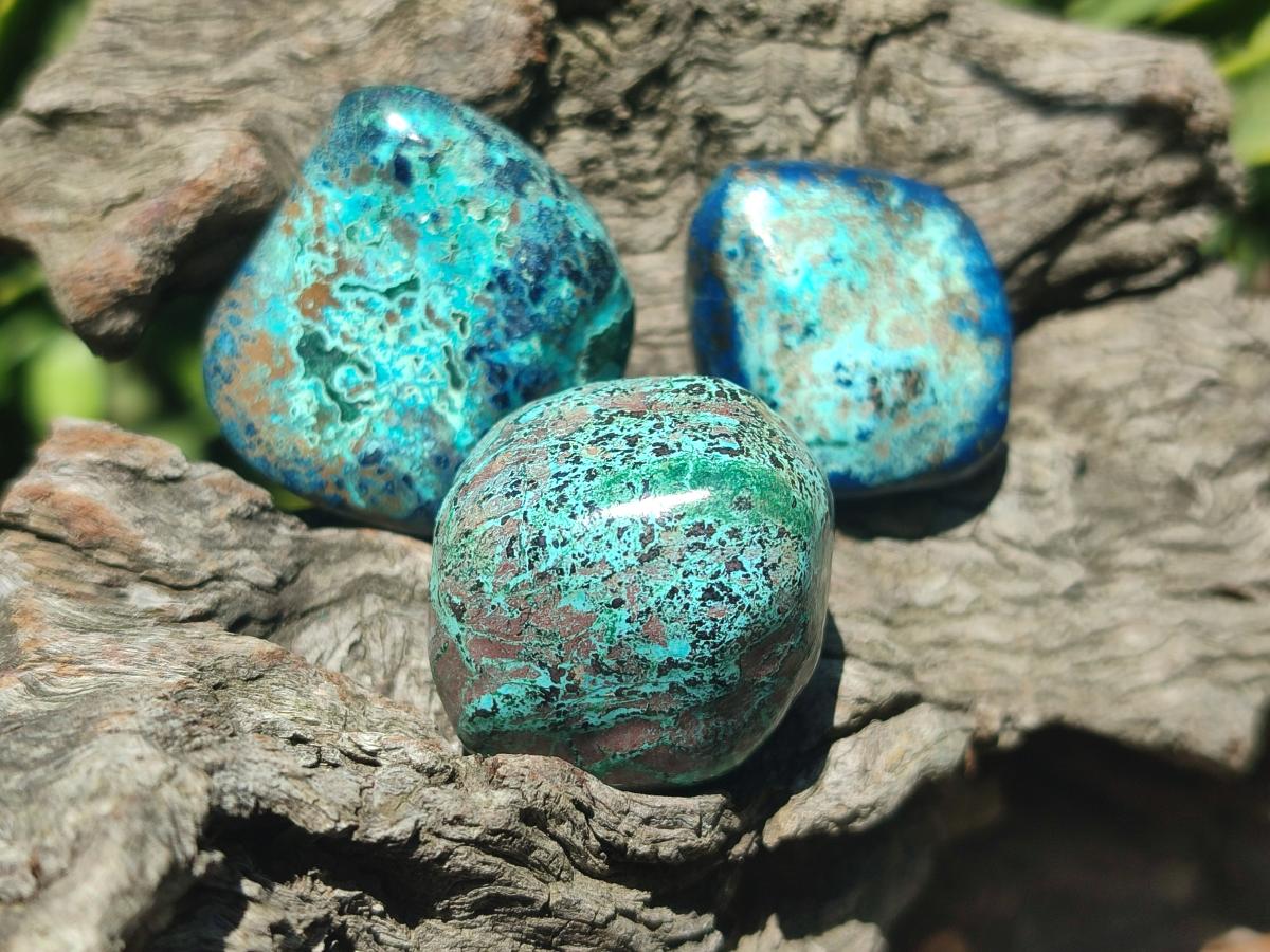 Polished Shattuckite Free Forms x 35 From Congo