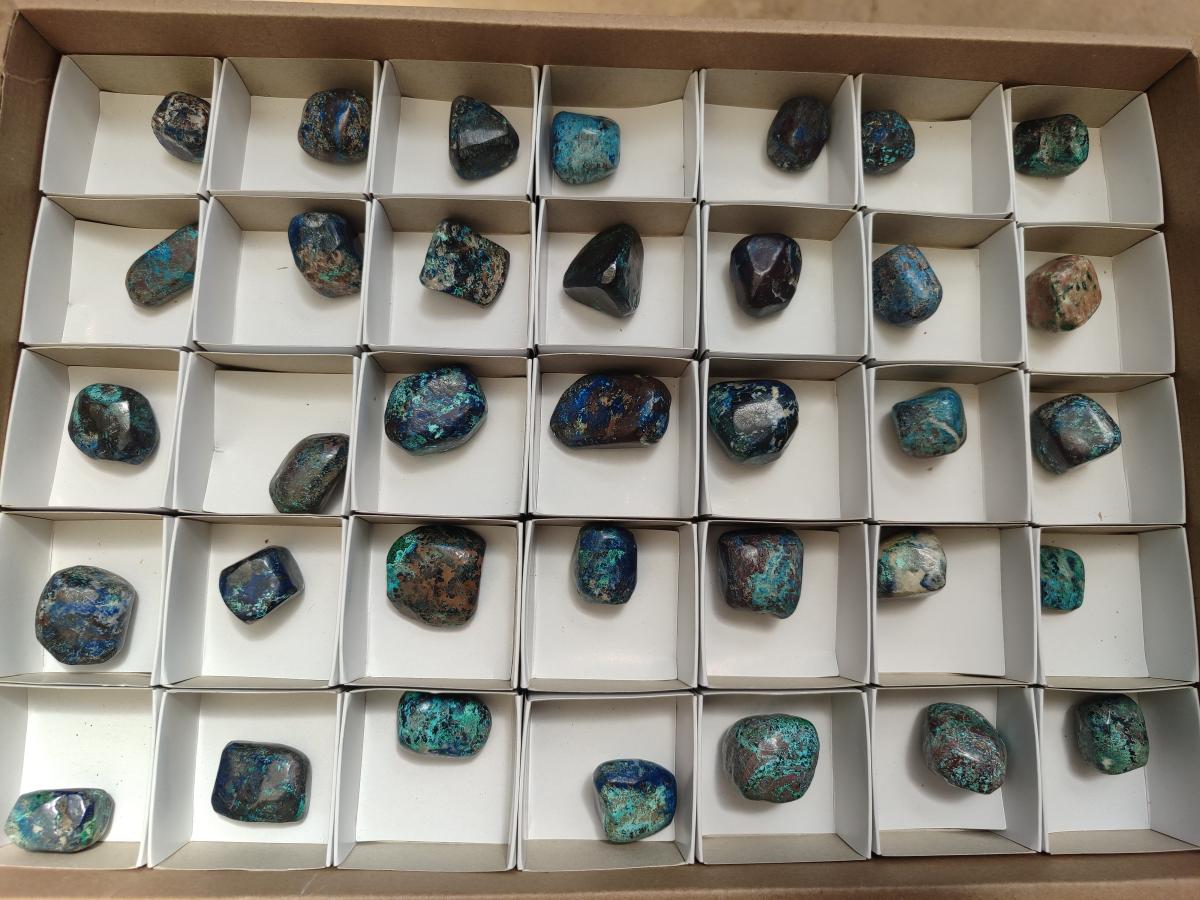 Polished Shattuckite Free Forms x 35 From Congo