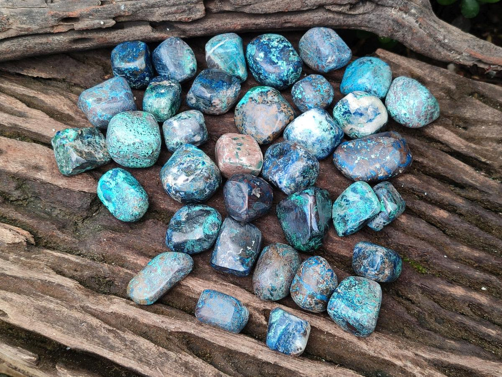 Polished Shattuckite Free Forms x 35 From Congo