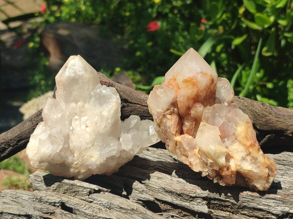 Natural Cascading "Anananas" Candle Quartz Clusters x 12 From Antsirabe, Madagascar