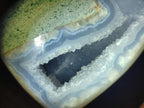 Polished and Natural Blue Lace Agate Standing Display Pieces x 2 From Nsanje, Malawi