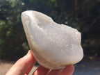 Polished and Natural Blue Lace Agate Standing Display Pieces x 2 From Nsanje, Malawi