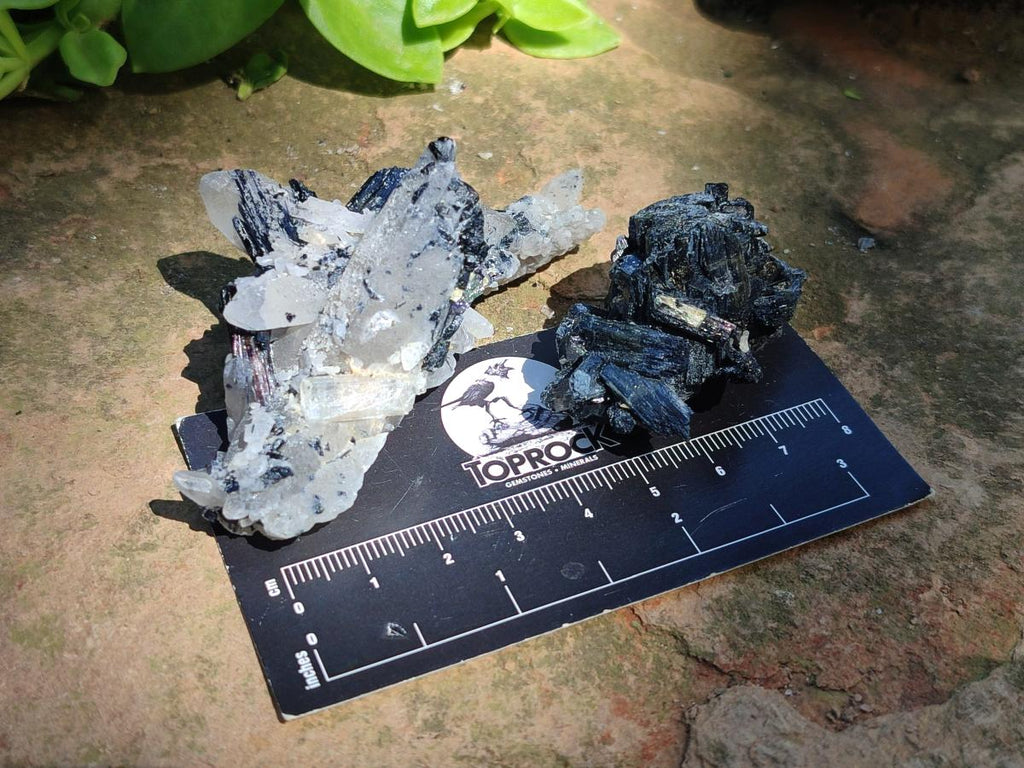 Natural Schorl Black Tourmaline Specimens x 12 From Erongo, Namibia