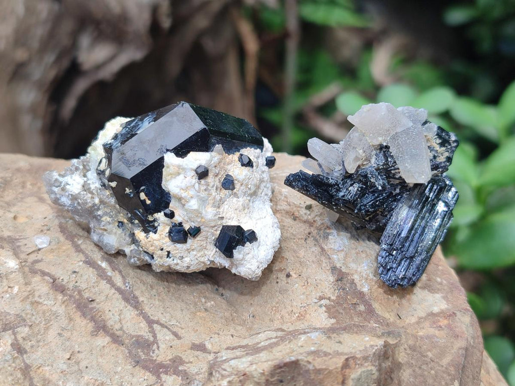Natural Schorl Black Tourmaline Specimens x 12 From Erongo, Namibia