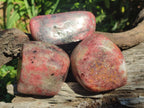 Polished Red Rhodesian Rhodonite Free Forms x 4 From Rhusinga, Zimbabwe