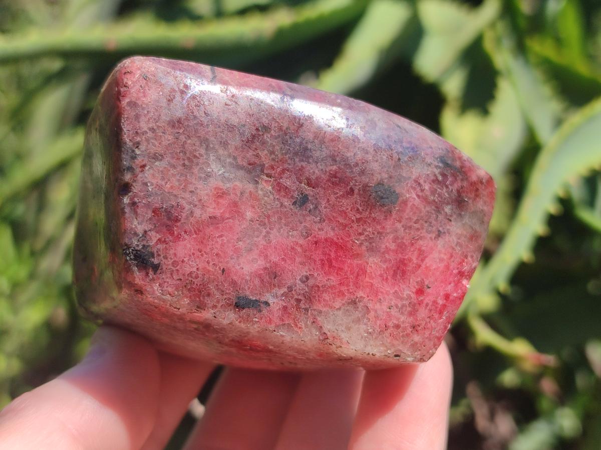 Polished Red Rhodesian Rhodonite Free Forms x 4 From Rhusinga, Zimbabwe