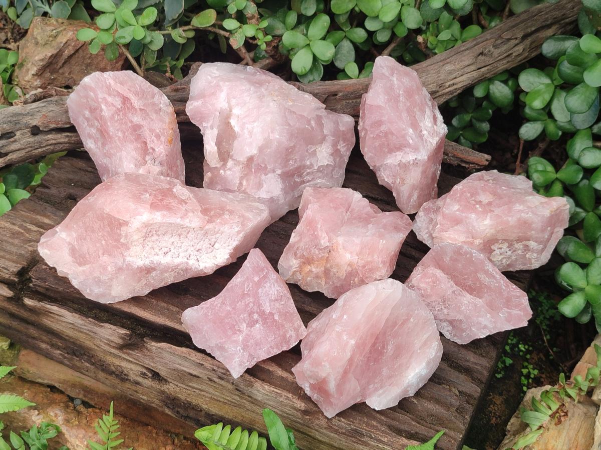 Natural Cobbed Rose Quartz Specimens x 13 From Northern Cape, South Africa