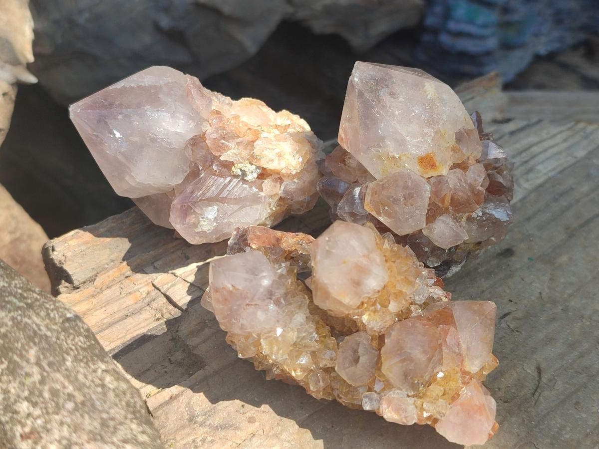 Natural Mix of Spirit Quartz Crystals and Clusters x 13 From Boekenhouthoek, South Africa