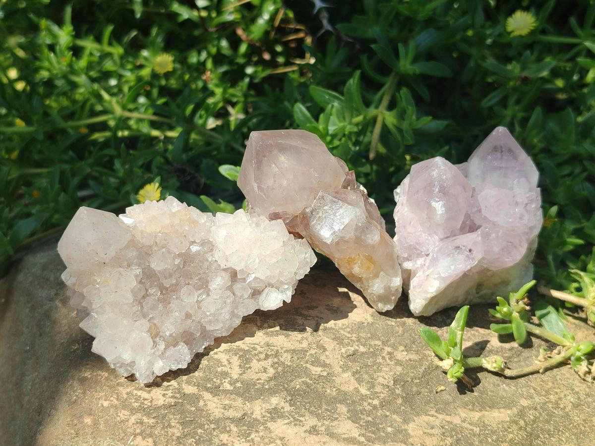 Natural Mix of Spirit Quartz Crystals and Clusters x 13 From Boekenhouthoek, South Africa