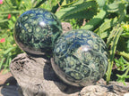 Polished Stromatolite "Kambamba Jasper" Spheres x 2 From Katsepy, Madagascar