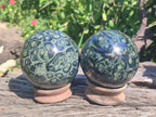 Polished Stromatolite "Kambamba Jasper" Spheres x 2 From Katsepy, Madagascar