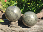 Polished Basalt Pharaoh Stone Spheres x 2 From Iron Duke Mine, Zimbabwe