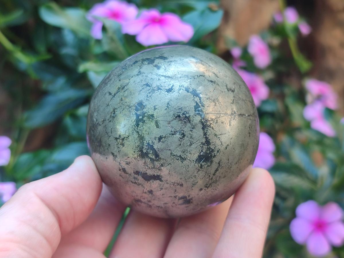 Polished Basalt Pharaoh Stone Spheres x 2 From Iron Duke Mine, Zimbabwe