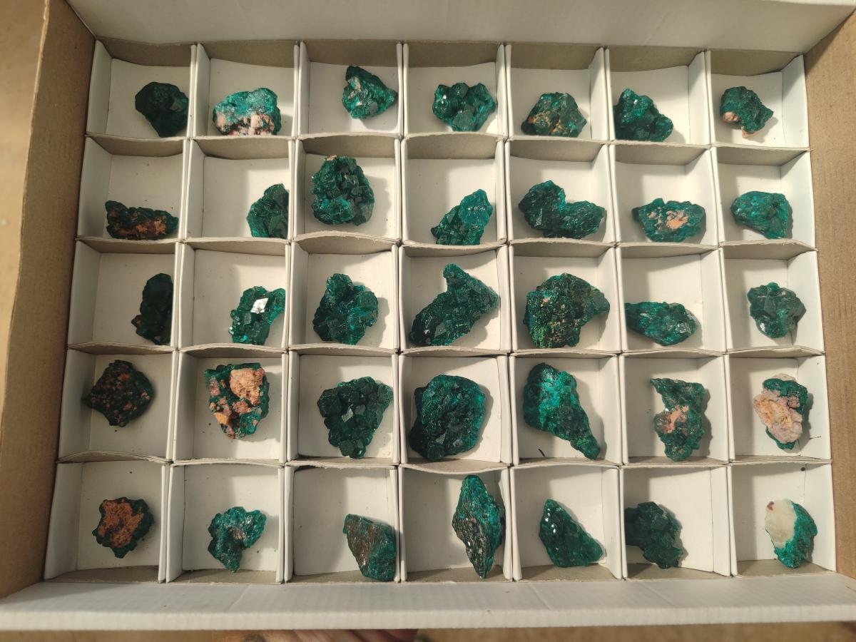 Natural Dioptase Specimens on Dolomite Matrix x 35 From Tantara Mine, Congo