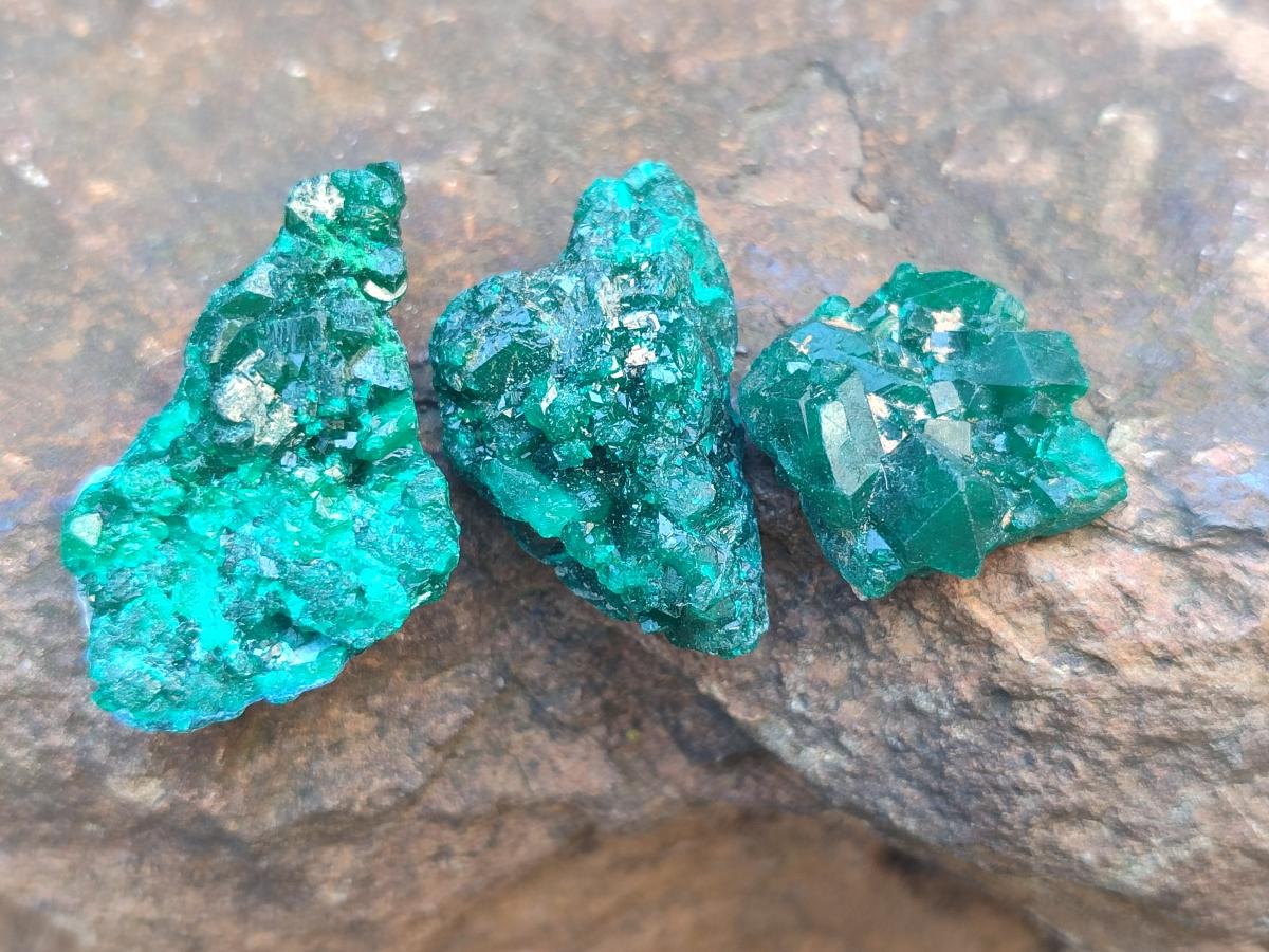Natural Dioptase Specimens on Dolomite Matrix x 35 From Tantara Mine, Congo