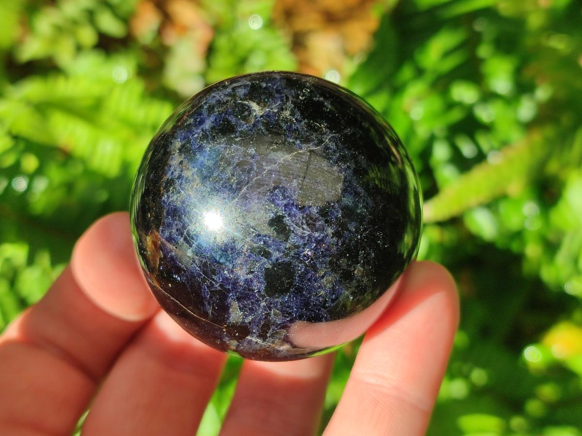 Polished Blue Iolite "Water Sapphire" Spheres x 3 From Madagascar