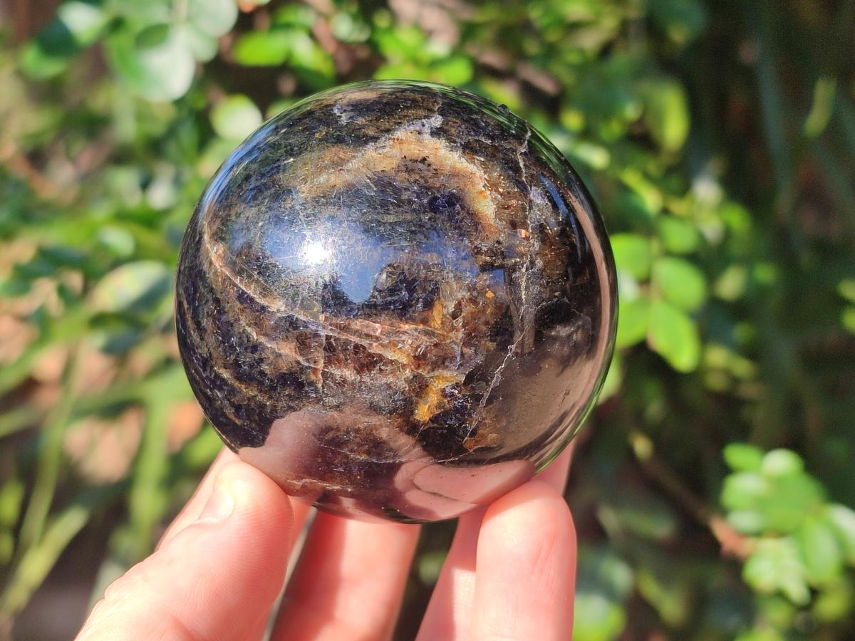 Polished Blue Iolite "Water Sapphire" Spheres x 3 From Madagascar