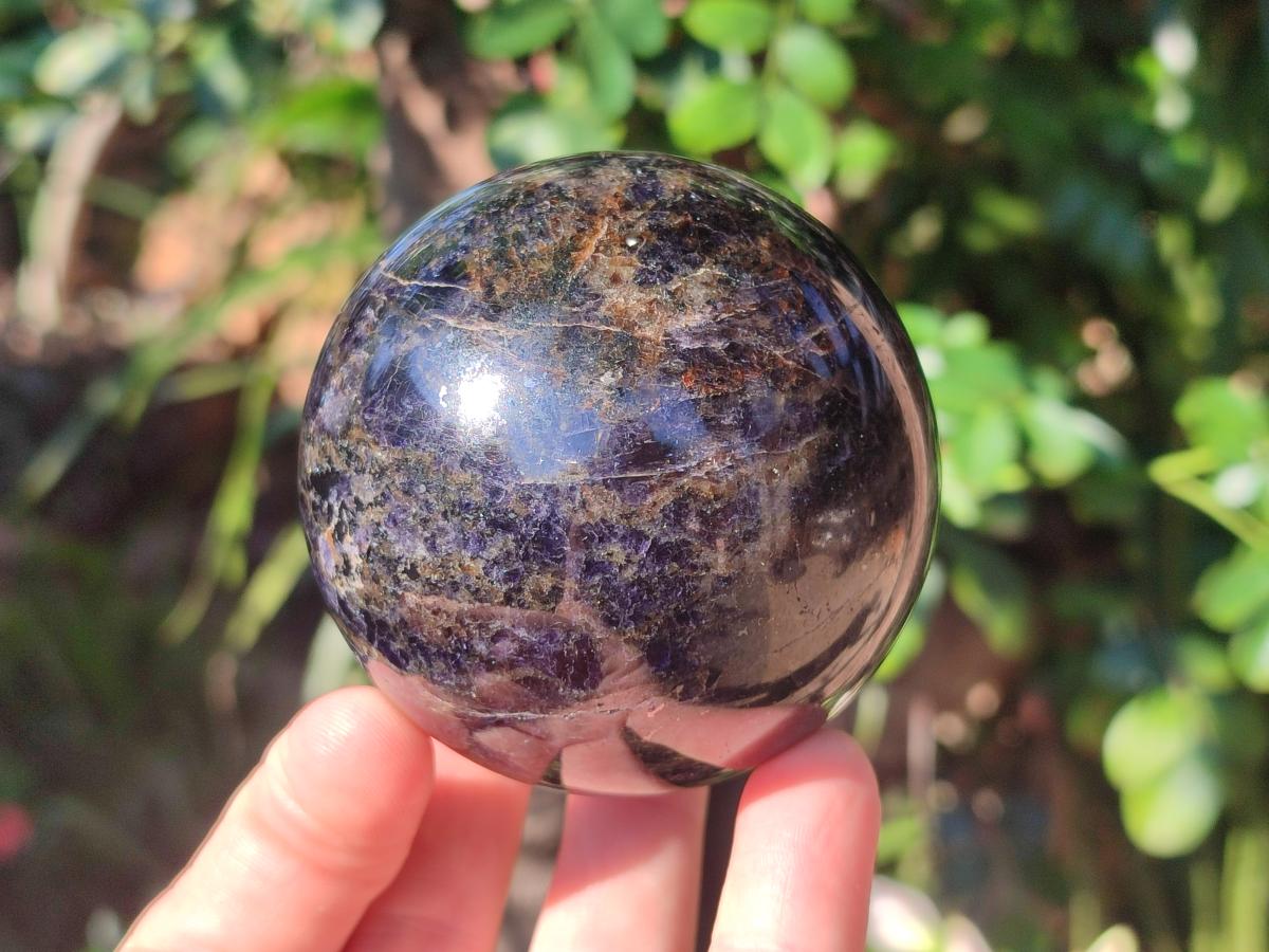 Polished Blue Iolite "Water Sapphire" Spheres x 3 From Madagascar