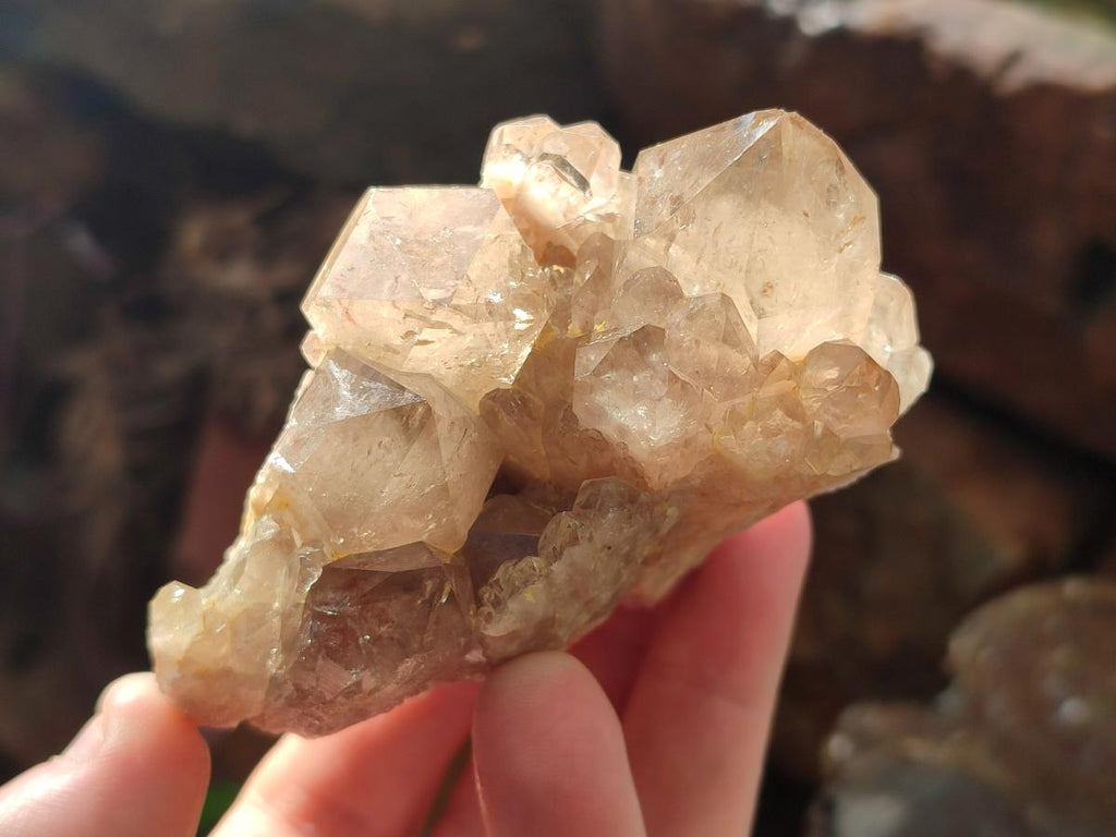 Natural Cascading White Phantom Smokey Luena Quartz Clusters x 6 From Luena, Congo - Toprock Gemstones and Minerals 
