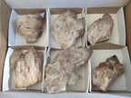 Natural Cascading White Phantom Smokey Luena Quartz Clusters x 6 From Luena, Congo - Toprock Gemstones and Minerals 
