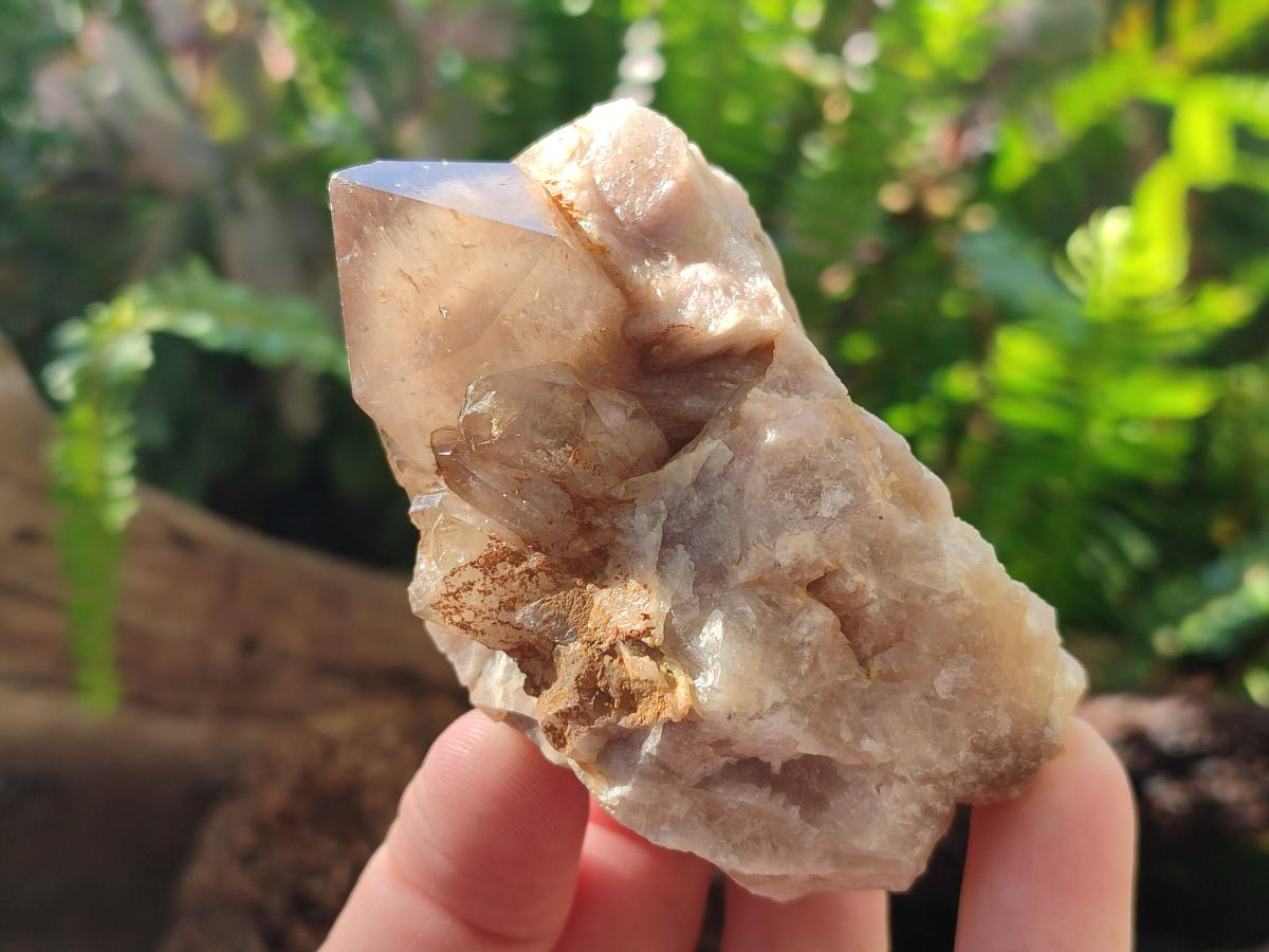 Natural Cascading White Phantom Smokey Luena Quartz Clusters x 6 From Luena, Congo - Toprock Gemstones and Minerals 